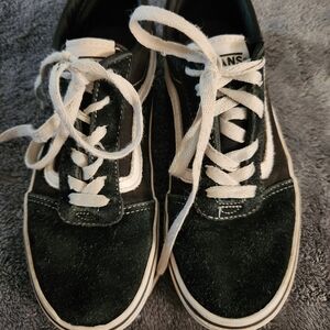 Vans Black & White Suede Sneakers, US Youth Size 4